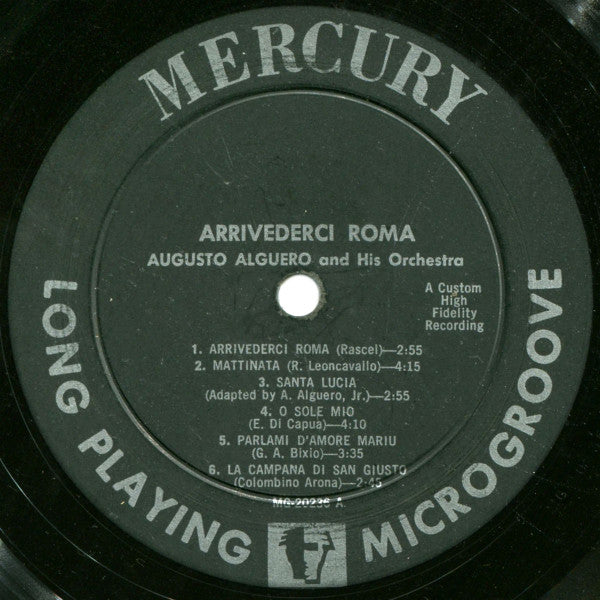 Augusto Algueró Y Su Orquesta - Arrivederci Roma (LP) (VG) - Endless Media