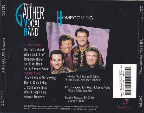 The Gaither Vocal Band - Homecoming (CD) (VG+) - Endless Media