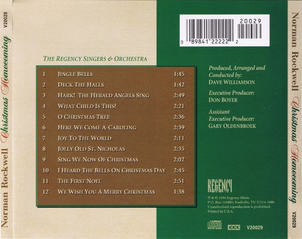 The Regency Singers And Orchestra - Norman Rockwell Christmas Homecoming (CD) (VG+) - Endless Media
