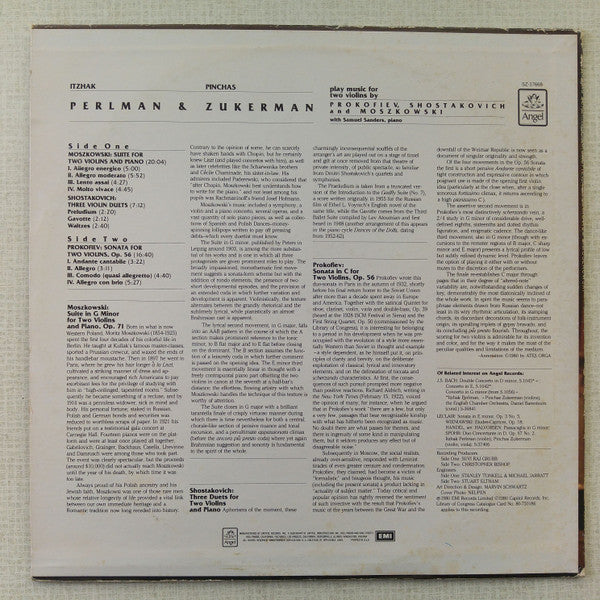 Itzhak Perlman & Pinchas Zukerman - Play Music For Two Violins (LP) (VG) - Endless Media