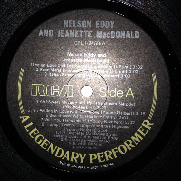 Jeanette MacDonald And Nelson Eddy - Legendary Performers (LP) (VG+) - Endless Media
