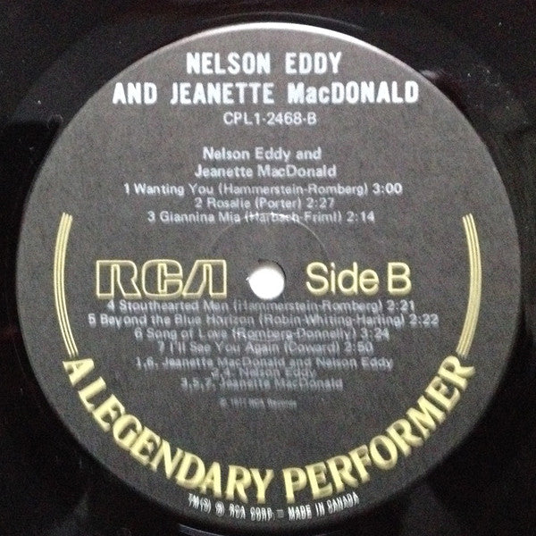 Jeanette MacDonald And Nelson Eddy - Legendary Performers (LP) (VG+) - Endless Media