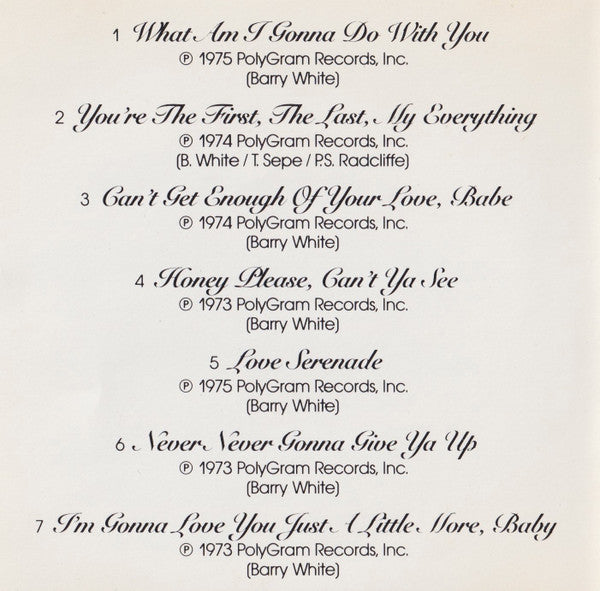 Barry White - Barry White's Greatest Hits (CD) (VG) - Endless Media