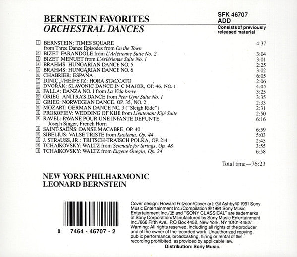 Leonard Bernstein, New York Philharmonic - Bernstein Favorites: Orchestral Dances (CD) (VG) - Endless Media