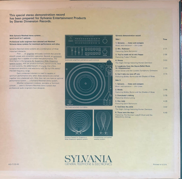 Various - Sylvania ... Listen And Compare (LP) (VG+) - Endless Media