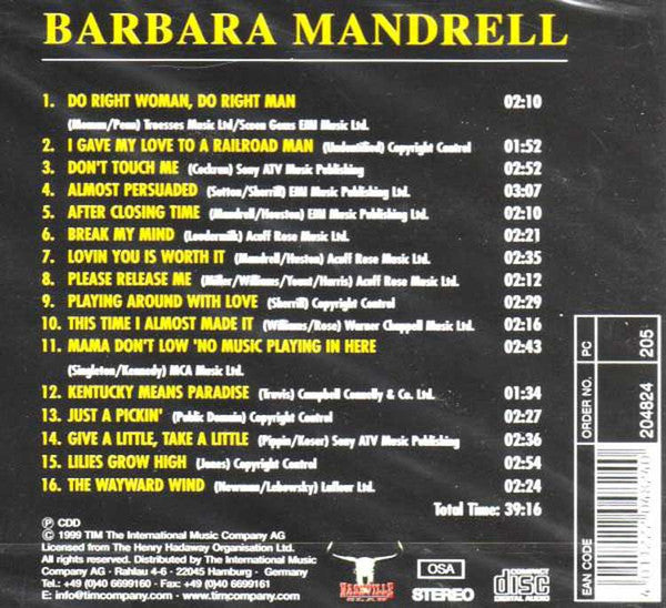 Barbara Mandrell - Do Right Woman, Do Right Man (CD) (M) - Endless Media