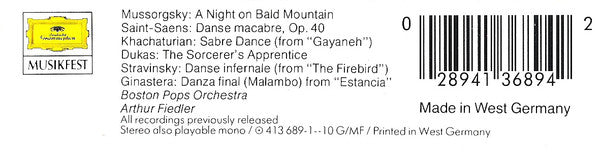 Boston Pops Orchestra, Arthur Fiedler - A Night On Bald Mountain (Cassette) (VG) - Endless Media