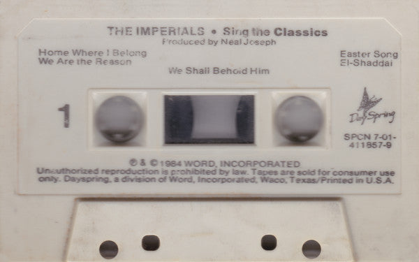 Imperials - Sing The Classics (Cassette) (G+) - Endless Media