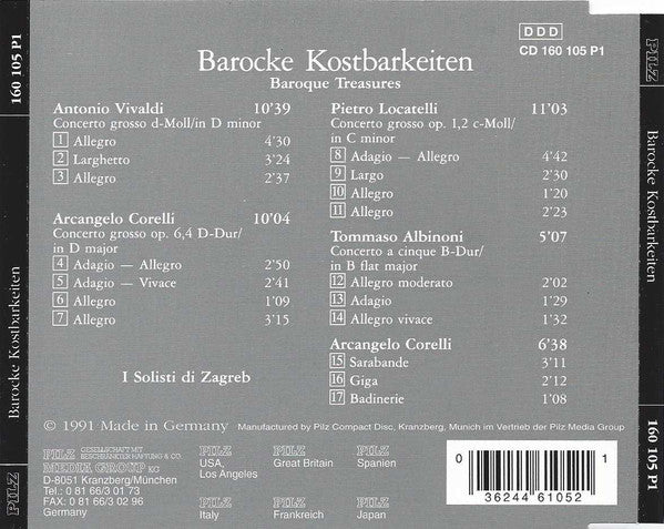 Antonio Vivaldi, Arcangelo Corelli, Pietro Antonio Locatelli, Tomaso Albinoni - Barocke Kostbarkeiten (CD) (M) - Endless Media