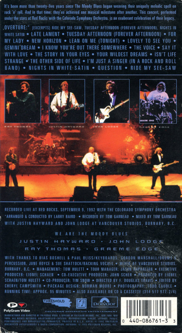The Moody Blues - A Night At Red Rocks With The Colorado Symphony Orchestra (VHS) (VG) - Endless Media