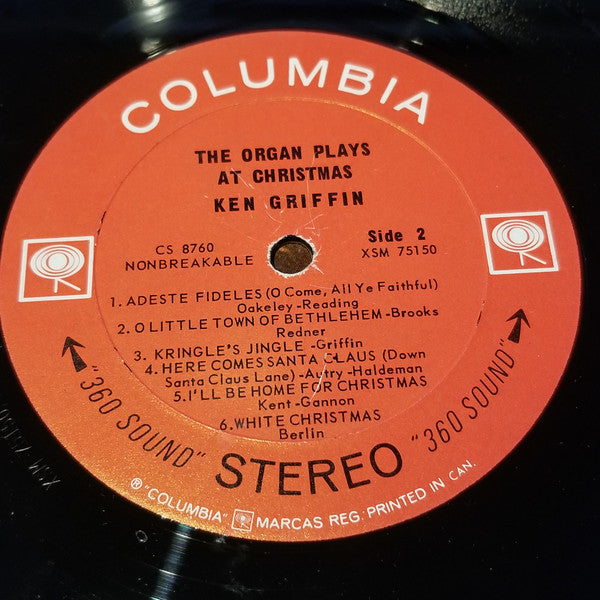 Ken Griffin - The Organ Plays At Christmas (LP) (VG) - Endless Media