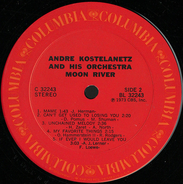André Kostelanetz And His Orchestra - Moon River (LP) (G+) - Endless Media