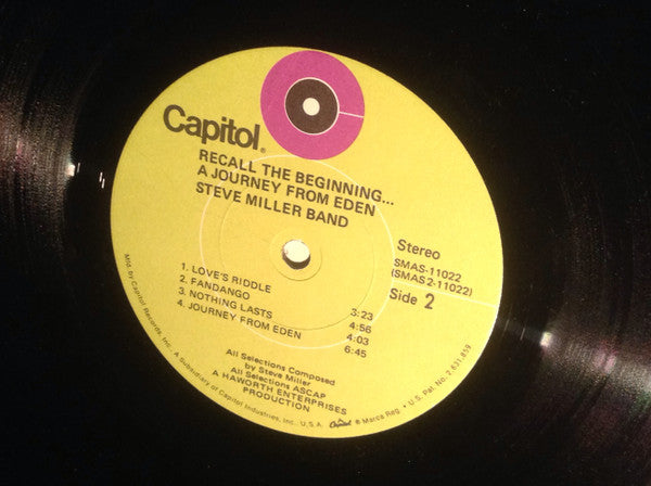 Steve Miller Band : Recall The Beginning...A Journey From Eden (LP, Album, Los)