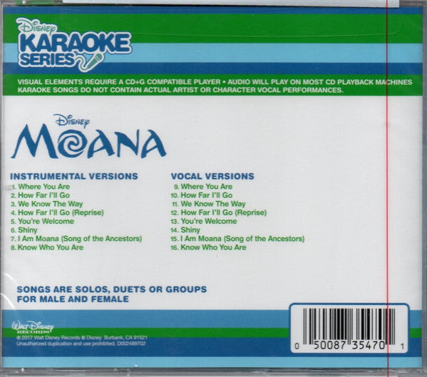 Various : Disney Karaoke Series: Moana (CD+G)