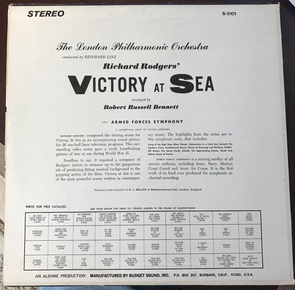 Richard Rodgers, Robert Russell Bennett, London Philharmonic Orchestra, Reinhard Linz : Highlights From Victory At Sea / The Armed Forces Symphony (LP, Album)