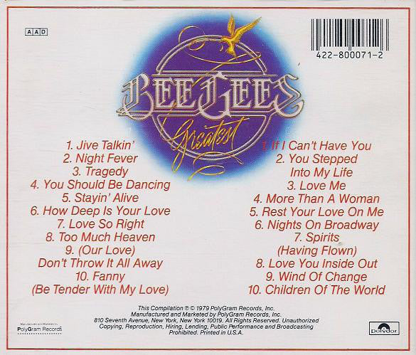 Bee Gees : Greatest (2xCD, Comp, RE, Dou)