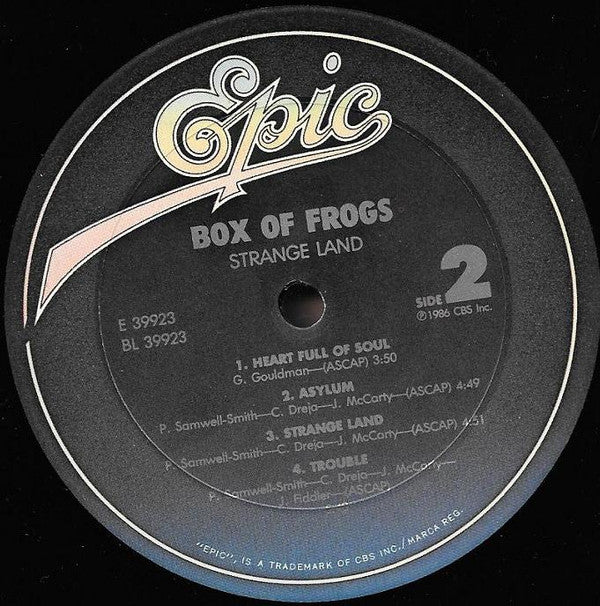 Box Of Frogs : Strange Land (LP, Album, Pit)