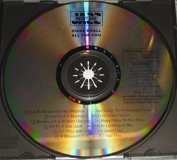Diana Krall : All For You (A Dedication To The Nat King Cole Trio) (CD, Album, Club)