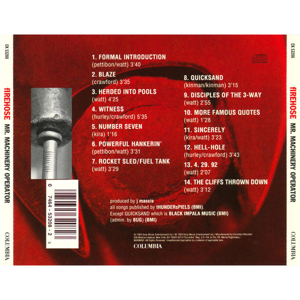 fIREHOSE : Mr. Machinery Operator (CD, Album)