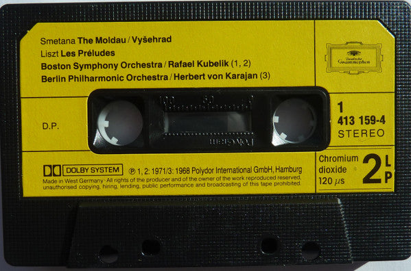 Rafael Kubelik, Herbert von Karajan : Bedrich Smetana: The Moldau / Vysehrad - Franz Liszt: Les Preludes / Hungarian Rhapsodies 2 & 5 - Antonin Dvorak: 5 Slavonic Dances  (Cass, Comp, Dol)