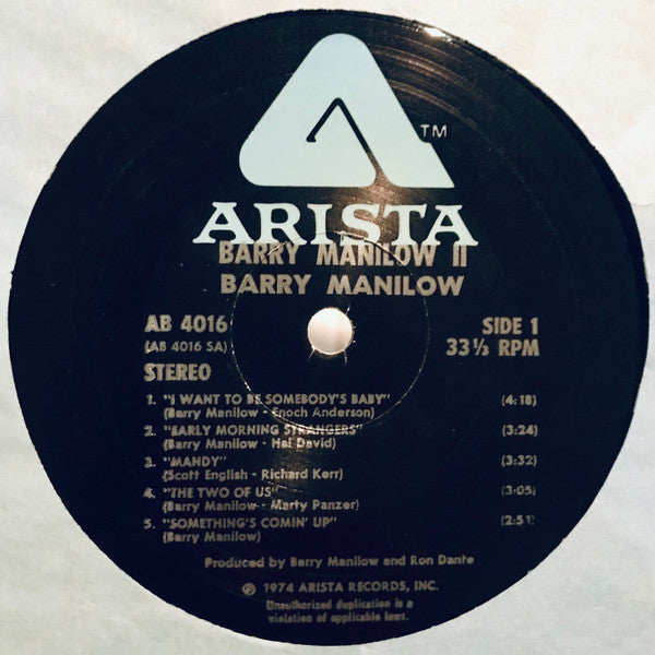 Barry Manilow : Barry Manilow II (LP, Album, RE)