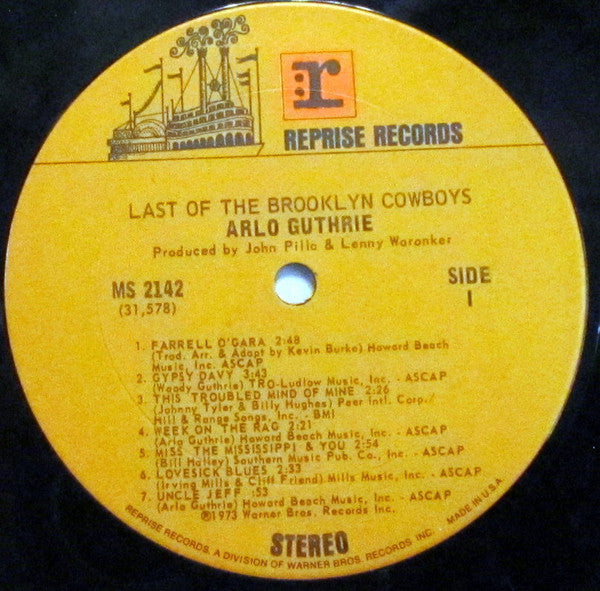 Arlo Guthrie - Last Of The Brooklyn Cowboys (LP) (G+) - Endless Media