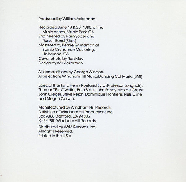 George Winston : Autumn (CD, Album, RE)