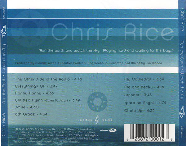 Chris Rice : Run The Earth · Watch The Sky (CD, Album, Enh)