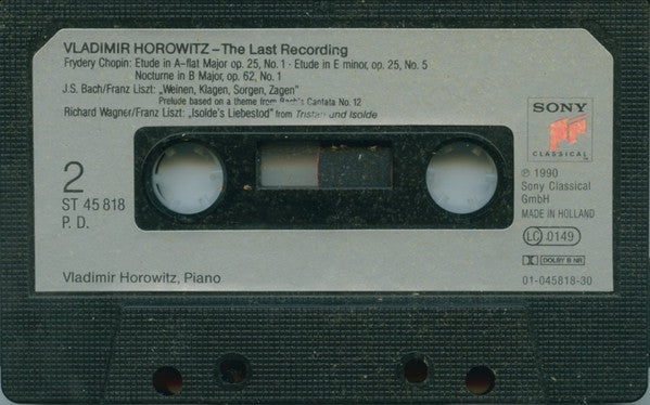 Vladimir Horowitz, Frédéric Chopin, Joseph Haydn, Franz Liszt, Richard Wagner : The Last Recording (Cass)