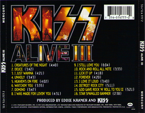 Kiss : Alive III (CD, Album, RE)