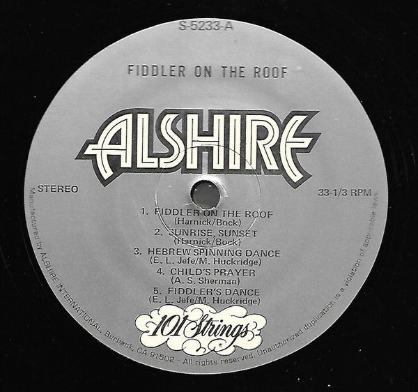 101 Strings - Fiddler On The Roof (LP) (VG+) - Endless Media