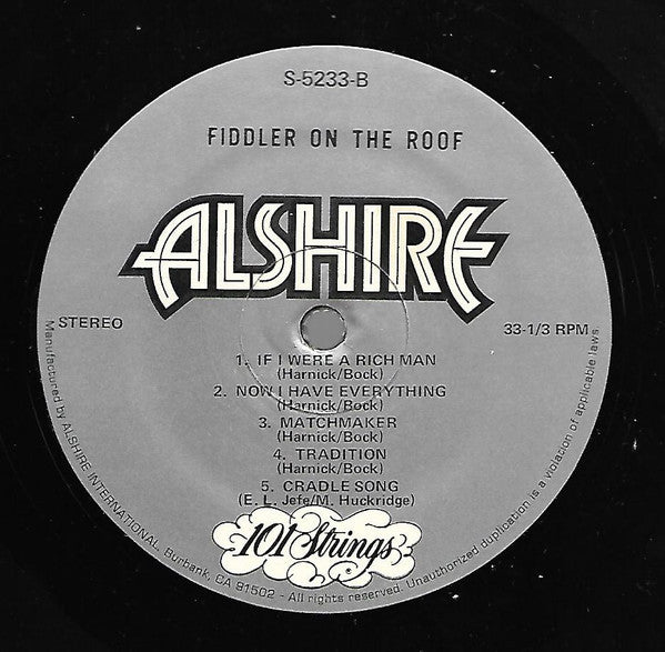 101 Strings - Fiddler On The Roof (LP) (VG+) - Endless Media