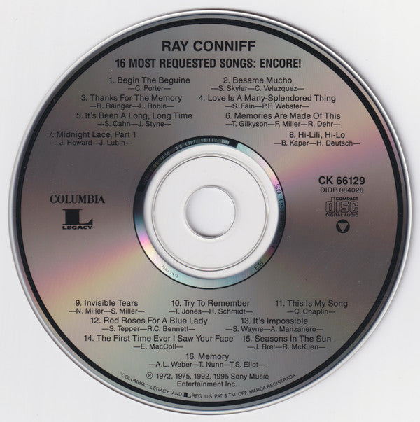 Ray Conniff : 16 Most Requested Songs - Encore! (CD, Comp)