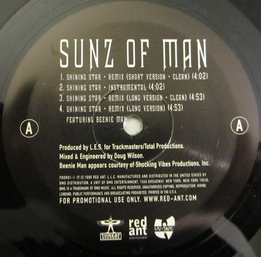 Sunz Of Man - Shining Star (Trackmaster Remix) / Intellectuals / Cold (12") (VG) - Endless Media