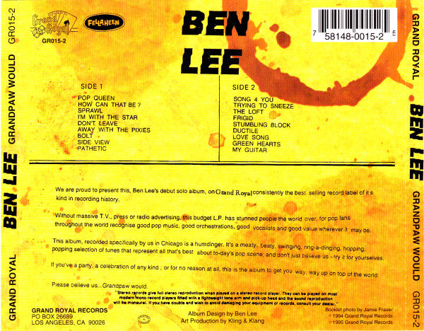 Ben Lee : Grandpaw Would (CD, Album)