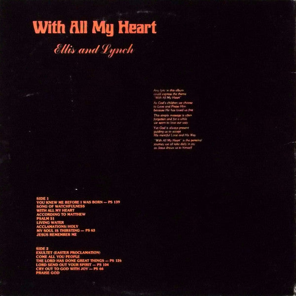 Ellis And Lynch : With All My Heart (LP, Album)