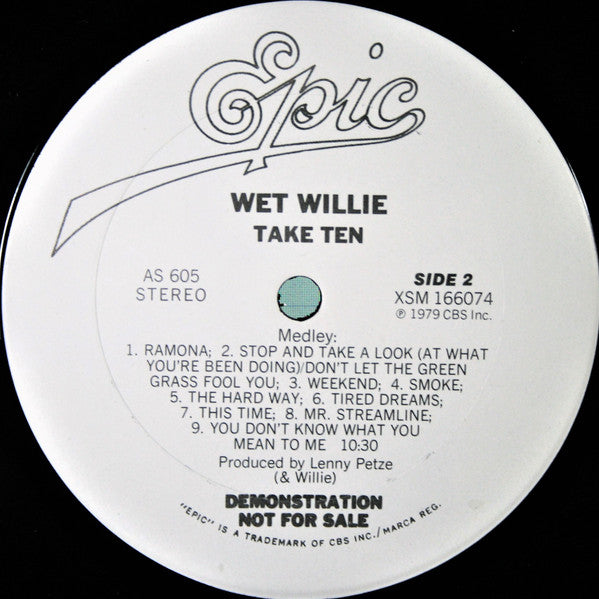 Wet Willie : Take Ten (12", Promo, Smplr)