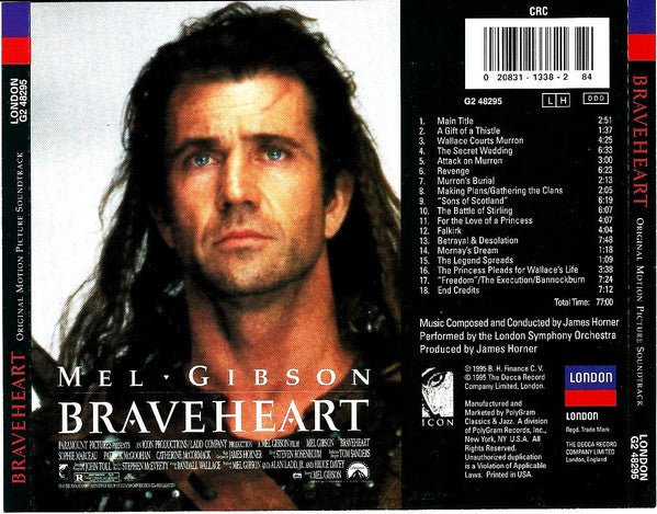 James Horner Performed By London Symphony Orchestra : Braveheart (Original Motion Picture Soundtrack) (CD, Album, Club)