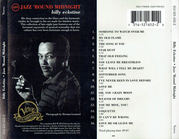 Billy Eckstine : Jazz 'Round Midnight (CD, Comp)
