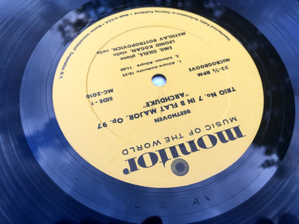 Ludwig van Beethoven - Emil Gilels, Leonid Kogan, Mstislav Rostropovich : "The Archduke Trio" In B Flat Major, Op. 97 For Violin, Cello, And Piano (LP, Mono, RP, Yel)