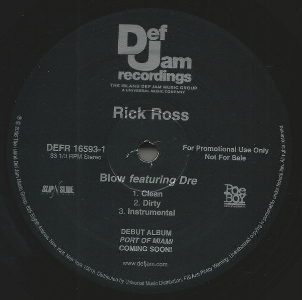 Rick Ross - Blow (12") (VG+) - Endless Media