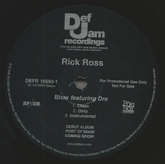 Rick Ross - Blow (12") (VG+) - Endless Media