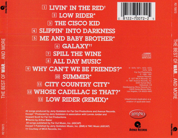 War : The Best Of War And More (CD, Comp, RE, Com)