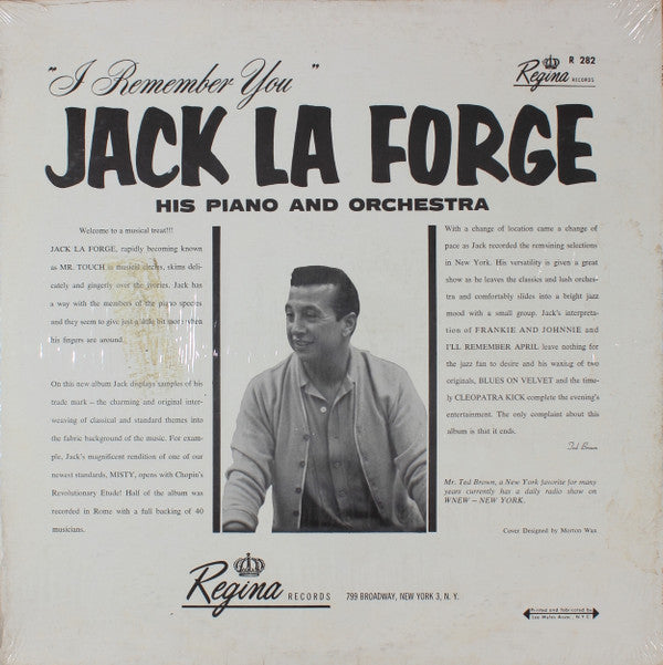 Jack La Forge, His Piano & Orchestra : I Remember You (LP, Album, Mono)