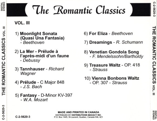 Various : The Romantic Classics Vol. III (CD, Comp)