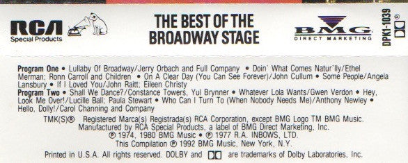 Various : The Best Of The Broadway Stage (Cass, Comp)