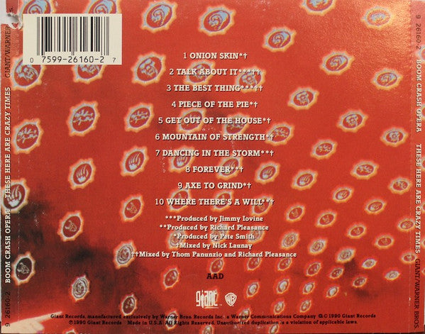 Boom Crash Opera : These Here Are Crazy Times (CD, Album)