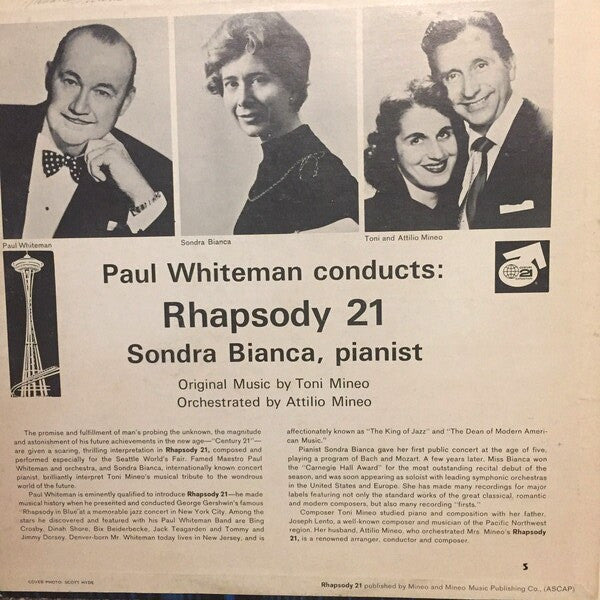 Paul Whiteman : Paul Whitman Conducts Rhapsody 21 (LP, Album)