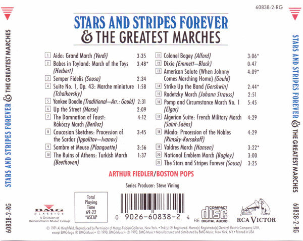Arthur Fiedler / Boston Pops Orchestra : Stars and Stripes Forever & The Greatest Marches (CD, Comp)