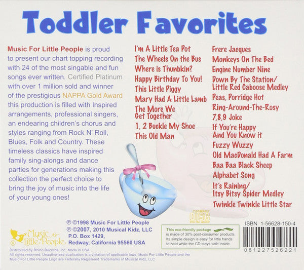 Music For Little People Choir : Toddler Favorites (CD, RP)